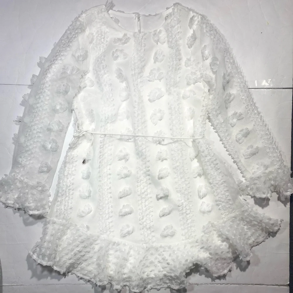 Indikah By Angel Biba‎ White Fairy/Cottage Core Ruffle Chiffon Dress NWT Size M - Picture 2 of 15
